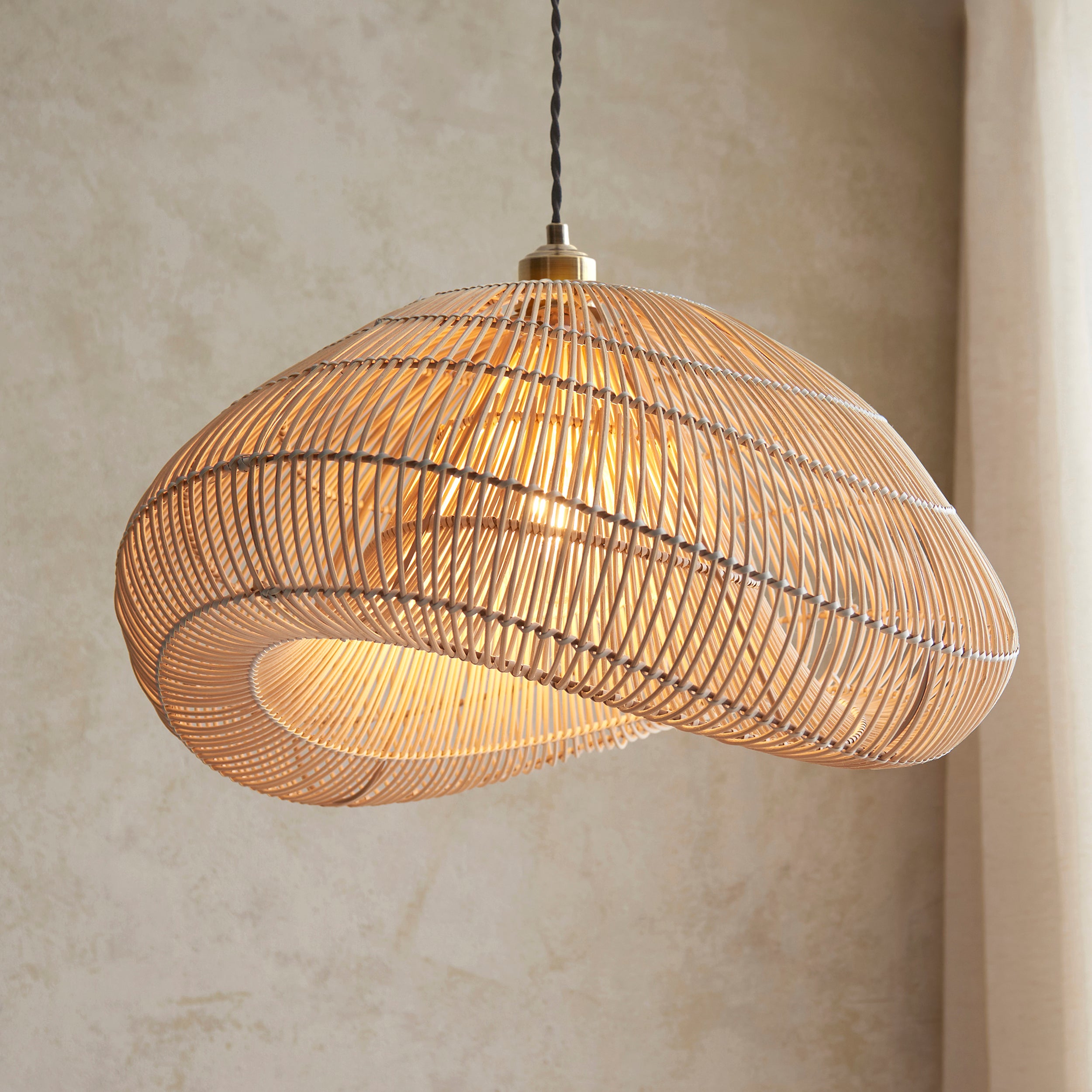 Organic Shape Woven Rattan Lampshade - 109203 - Uneeka