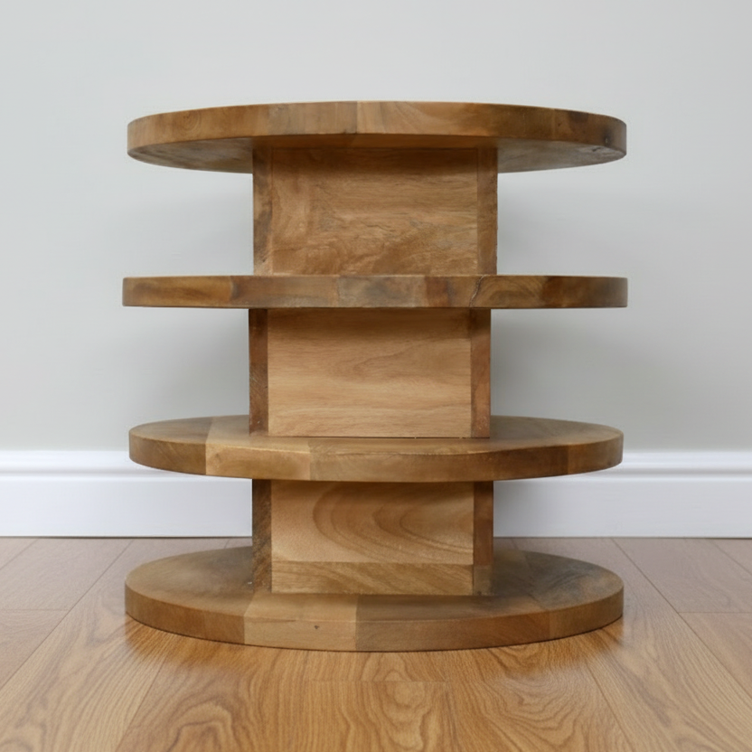 Tiered Mango Wood Side Table -  12024 - Uneeka