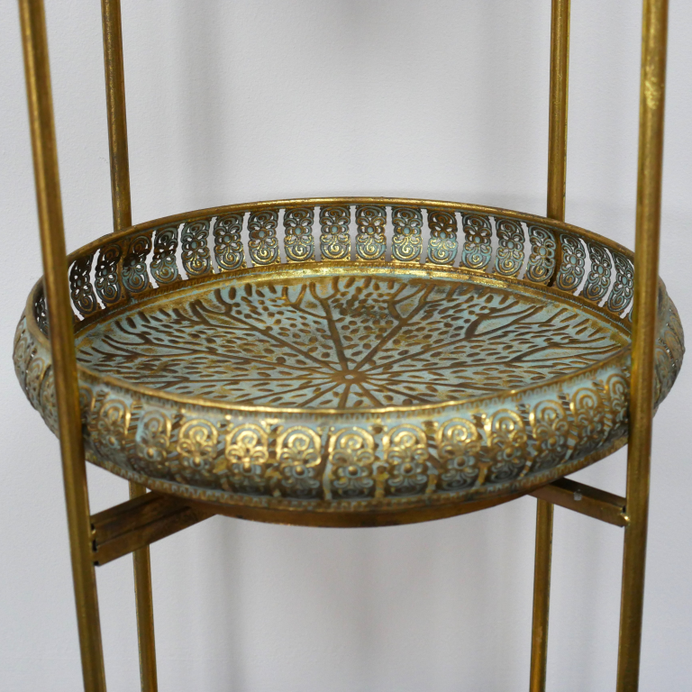 3 Tier Ornate Metal Shelves - 10409 - Uneeka