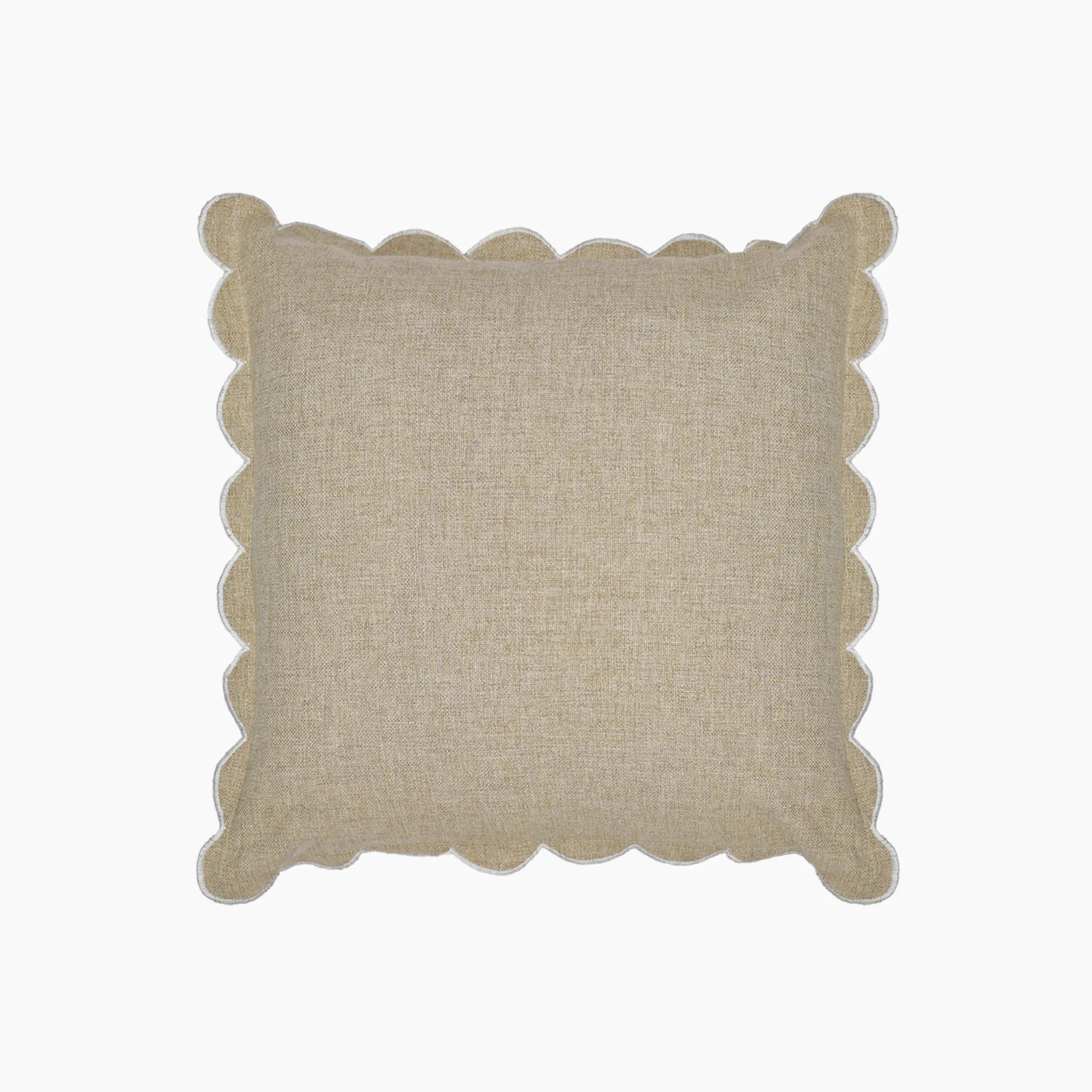 Scalloped Edge Linen Cushion - TRPC00075C - Uneeka