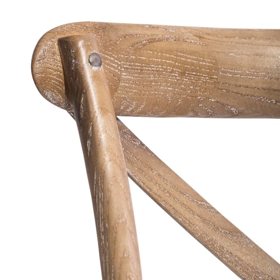 Reclaimed Elm Wood Cross-Back Dining Chair - BWC10 - Uneeka