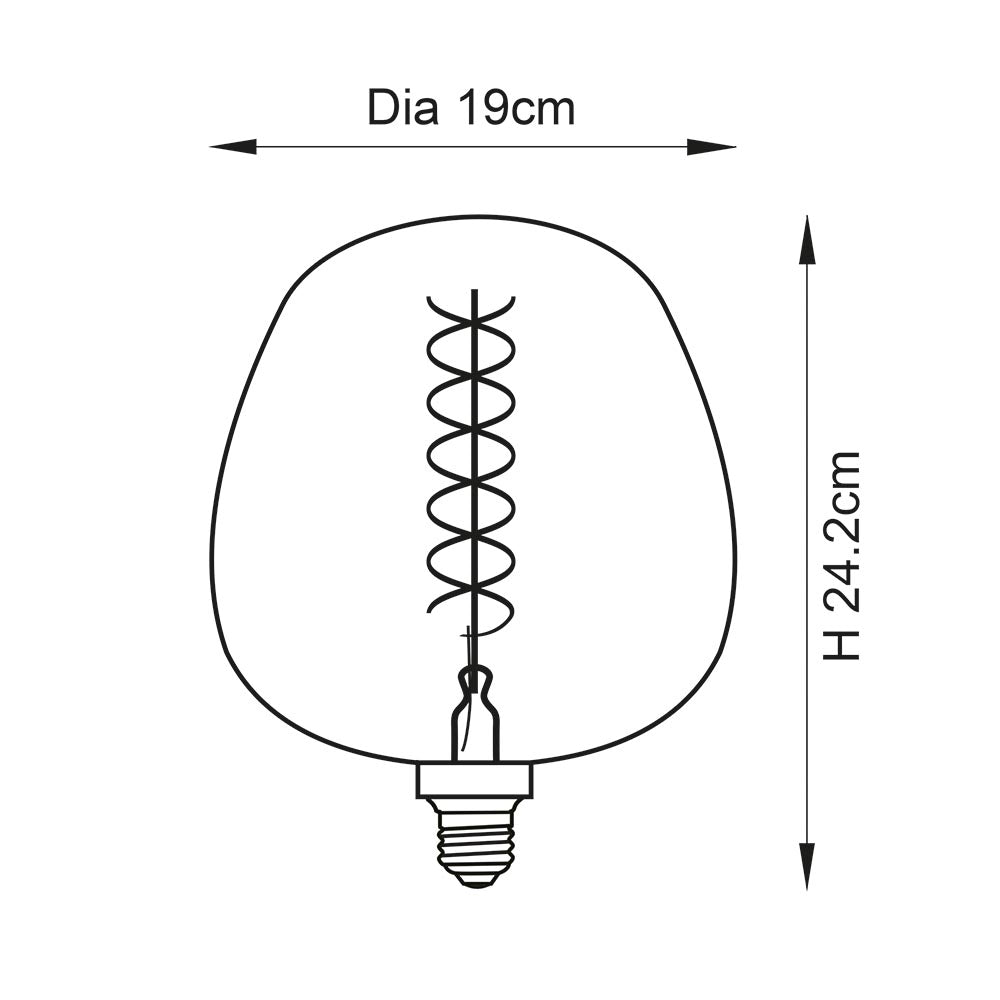 Large LED Double Helix Smoked E27 Light Bulb - 98083 - Uneeka