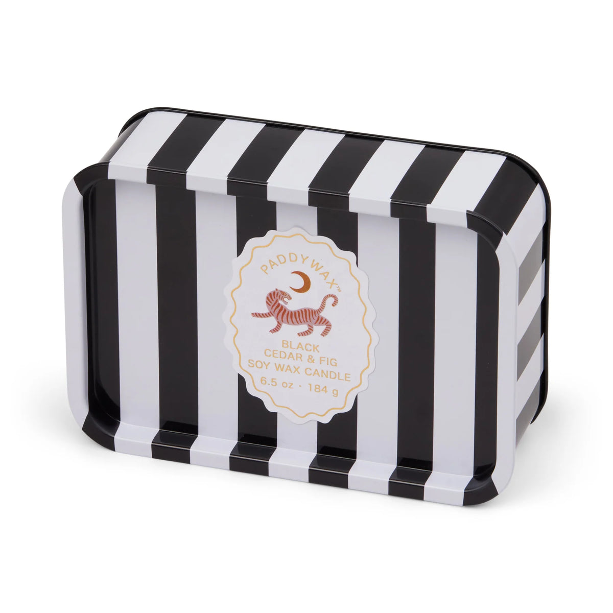 Two Wick Patterned Tin Candle Black Cedar & Fig - ADO0601EU - Uneeka