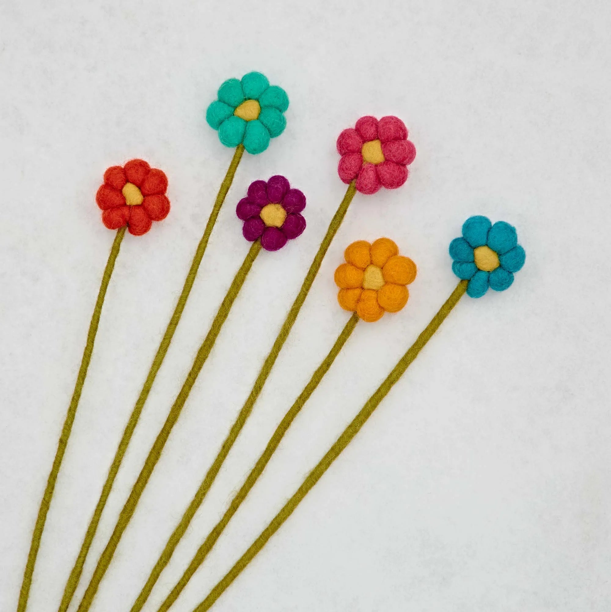 Assorted Felt Bright Daisy Decoration - HFDPB1-MC - Uneeka