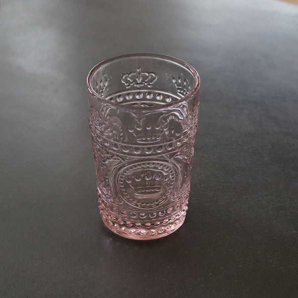 Bobbled Ornate Water Glass - Pink - Uneeka