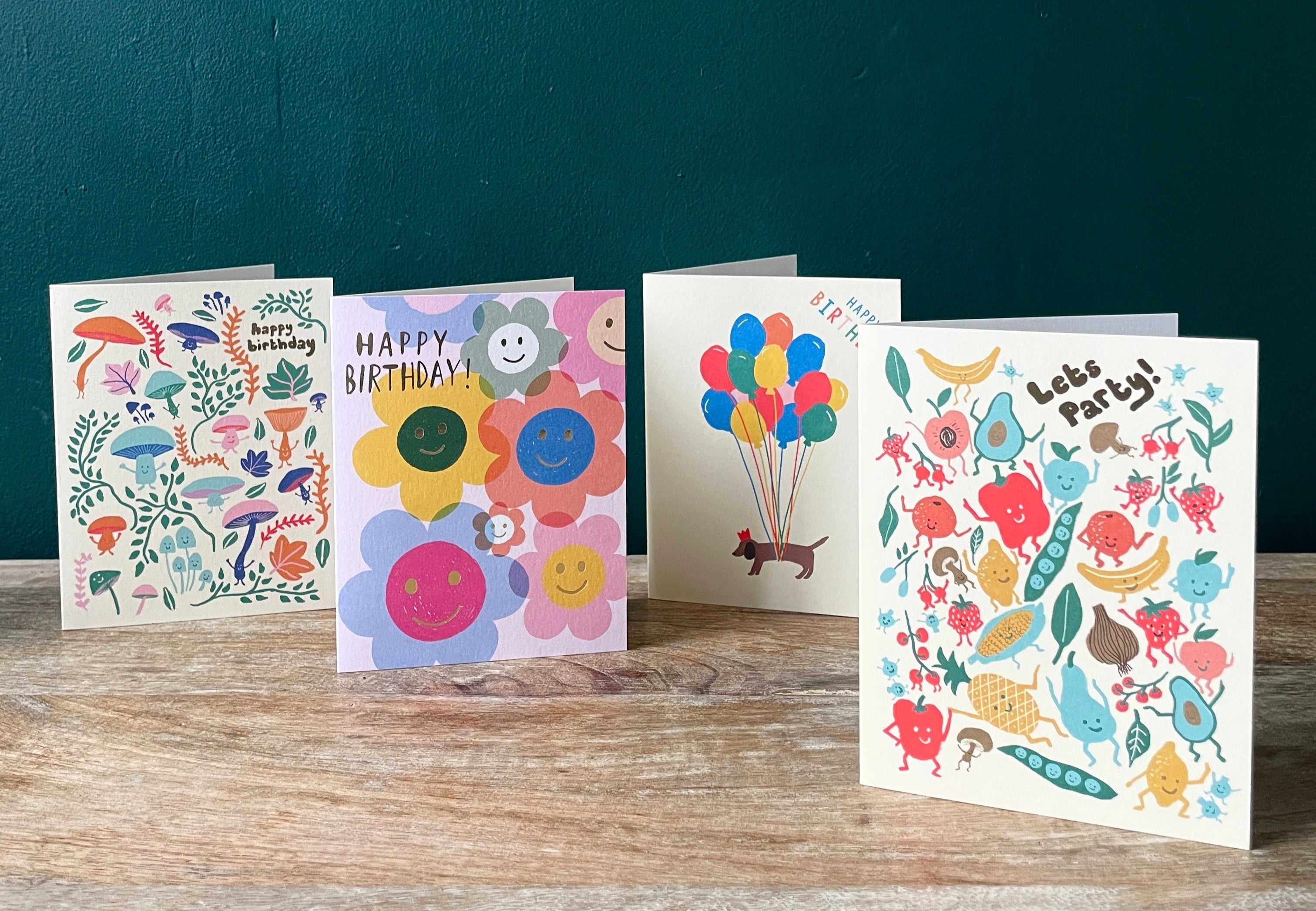 Brightly Coloured Greetings Cards - 1-9-7-3-Uneeka