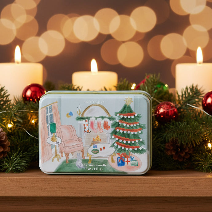 Two Wick Christmas Tin Candle Persimmon & Chestnut - CT0501EU - Uneeka