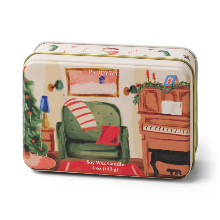 Two Wick Christmas Tin Candle Pomegranate Spruce - CT0505EU - Uneeka
