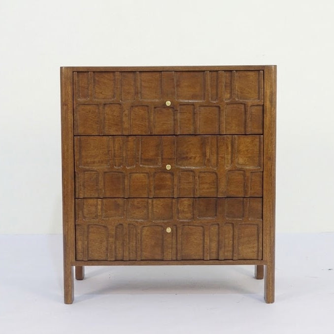 Three Drawer Mango Wood Chest Of Drawers - Uneeka