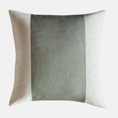 Chunky Stripe Linen Mix Cushion Green Uneeka
