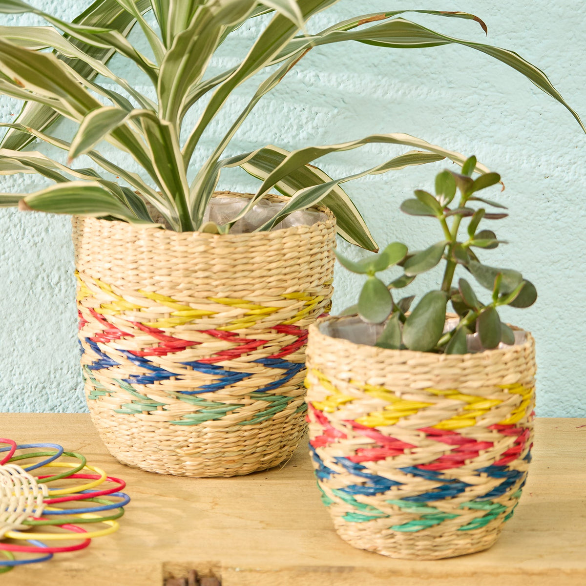 Colourful Arrow Seagrass Planter Basket - BSK70 - Uneeka