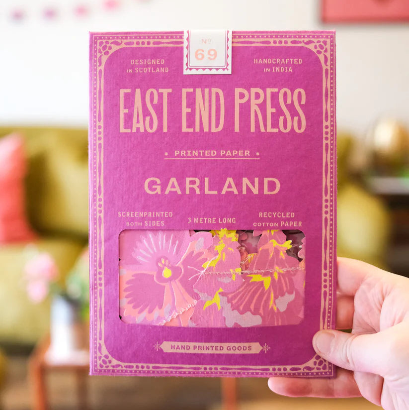 Screen Printed Spring Garden Garland - GAR-SPRINGGARDEN - Uneeka