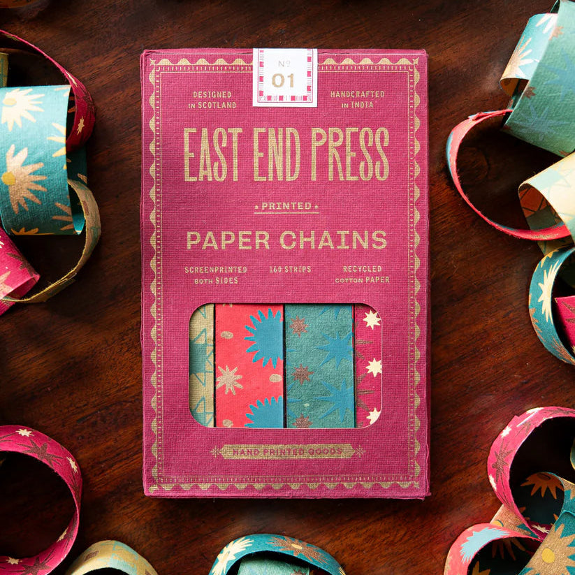 Screen Printed Festive Paper Chain Kit - CHAIN-FESTIVE - Uneeka