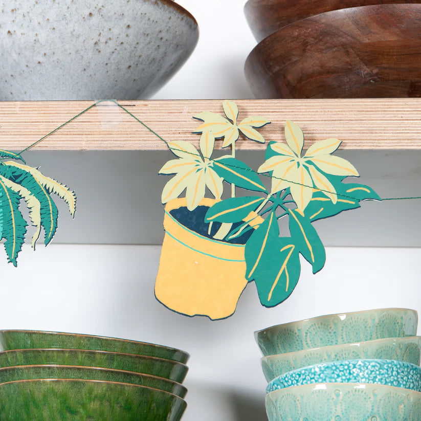 Screen Printed Houseplant Garland - GAR-HOUSEPLANTS - Uneeka