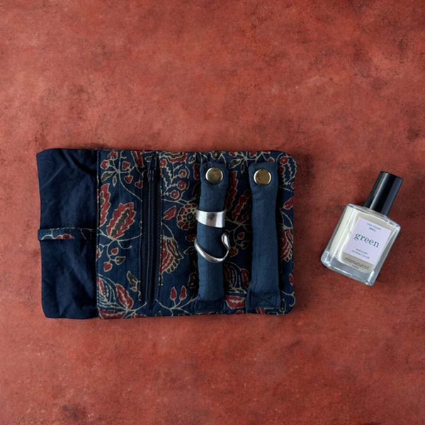 Cotton Floral Print Jewellery Roll