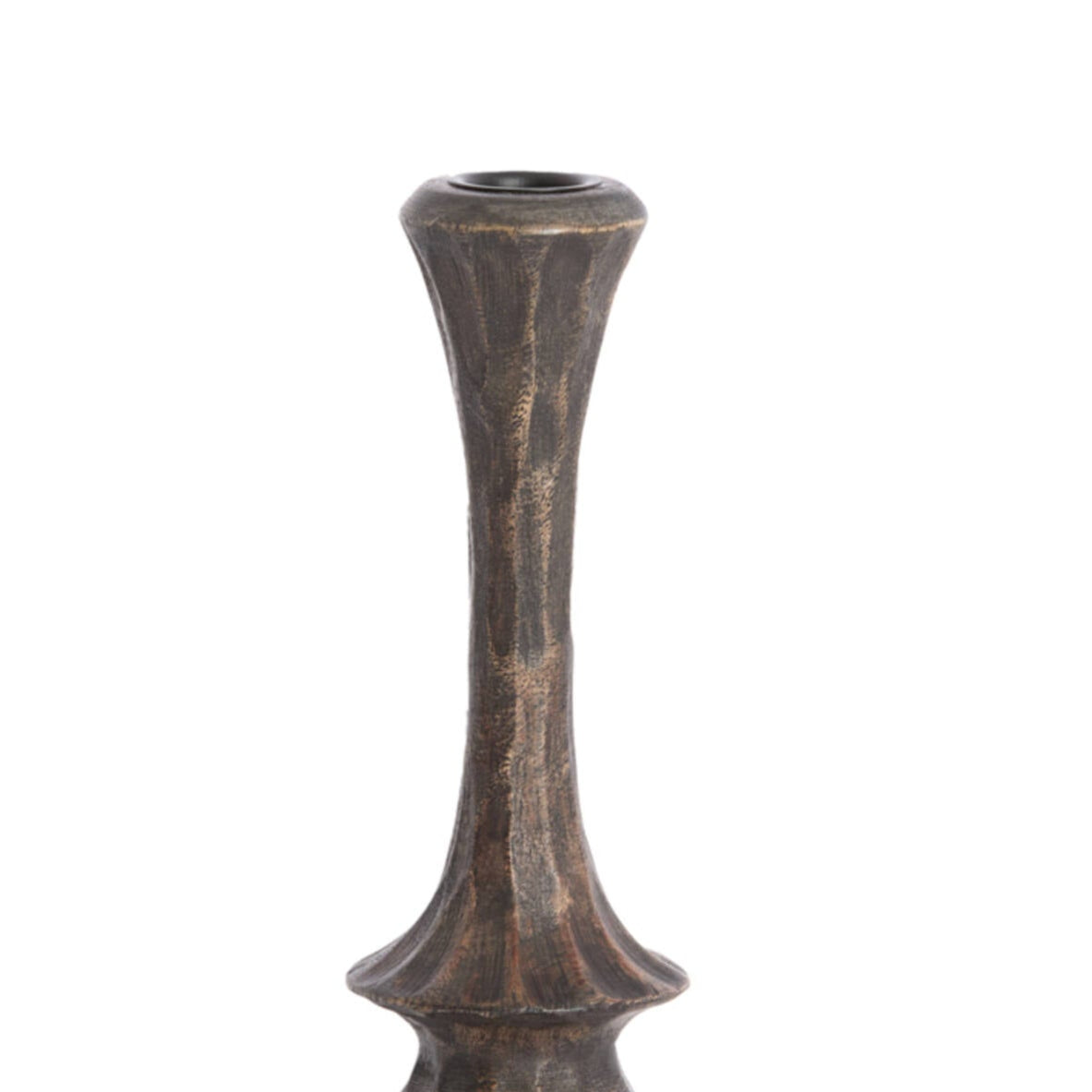 Dark Brown Mango Wood Candlestick Holder - Lifestyle Uneeka