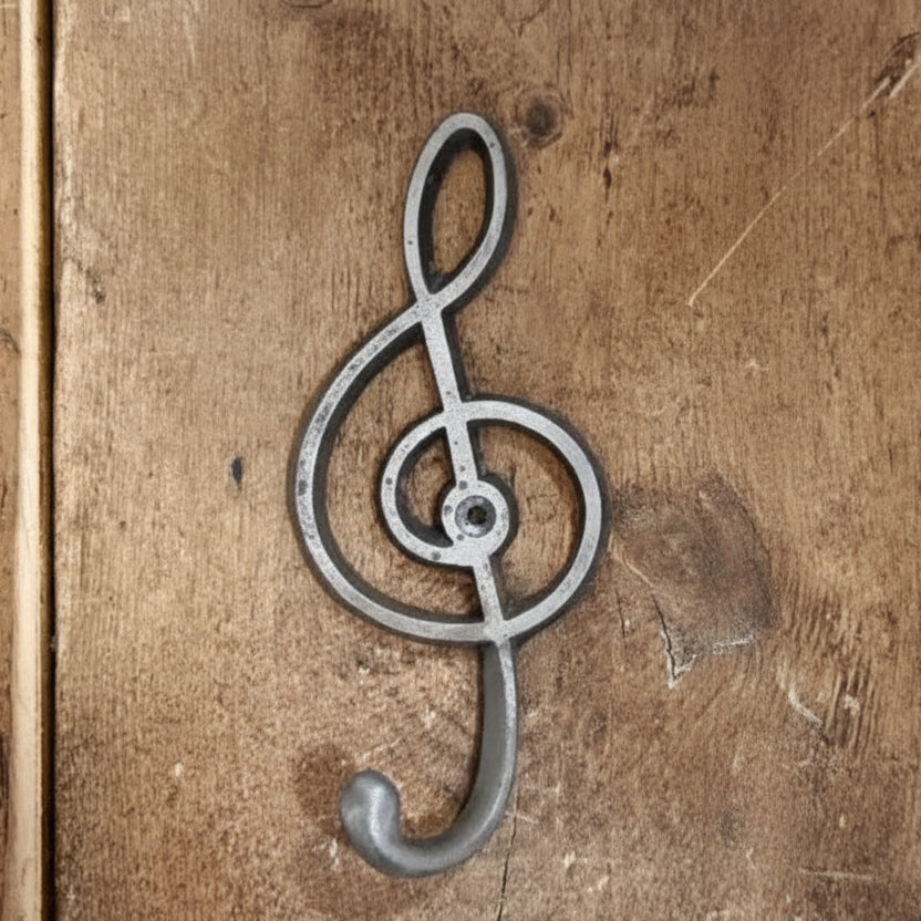 Antique Iron Musical Clef Hook - E359 - Uneeka