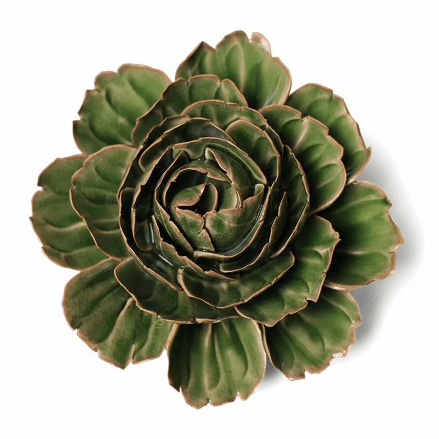 Ceramic Green Rozella Peony Flower - EG05 - Uneeka