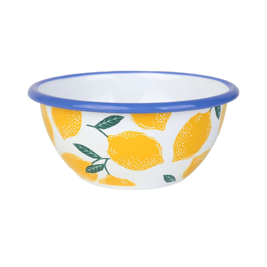 Lemon Pattern Enamel Nibble Bowl - ENML-BOWL-LEM-12 - Uneeka