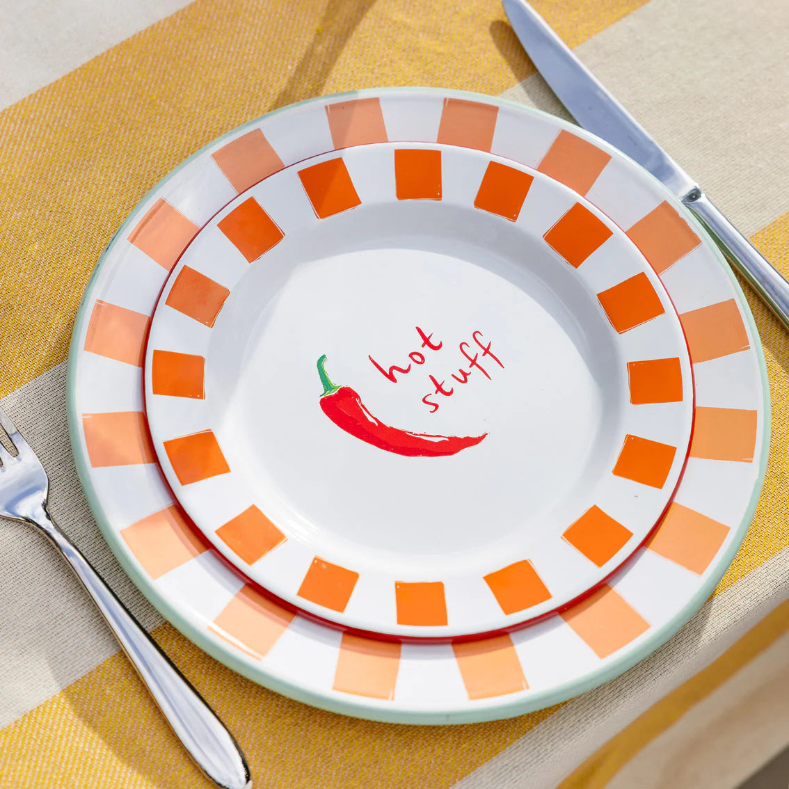 Chilli Enamel Side Plate - Chilli Enamel Side Plate - Uneeka