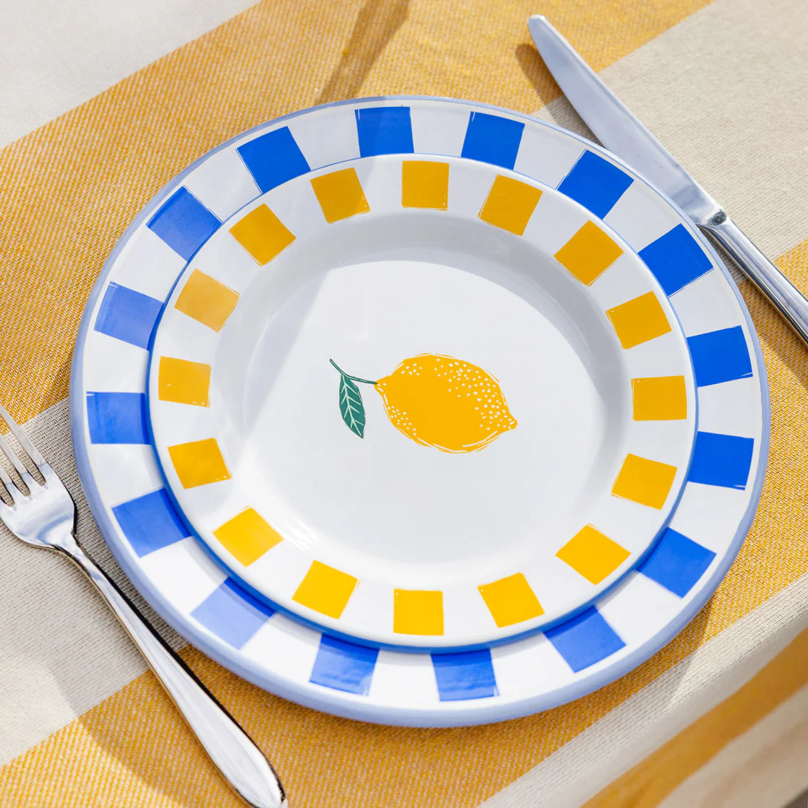 Lemon Enamel Side Plate - ENML-PLATE-LEM-20 - Uneeka