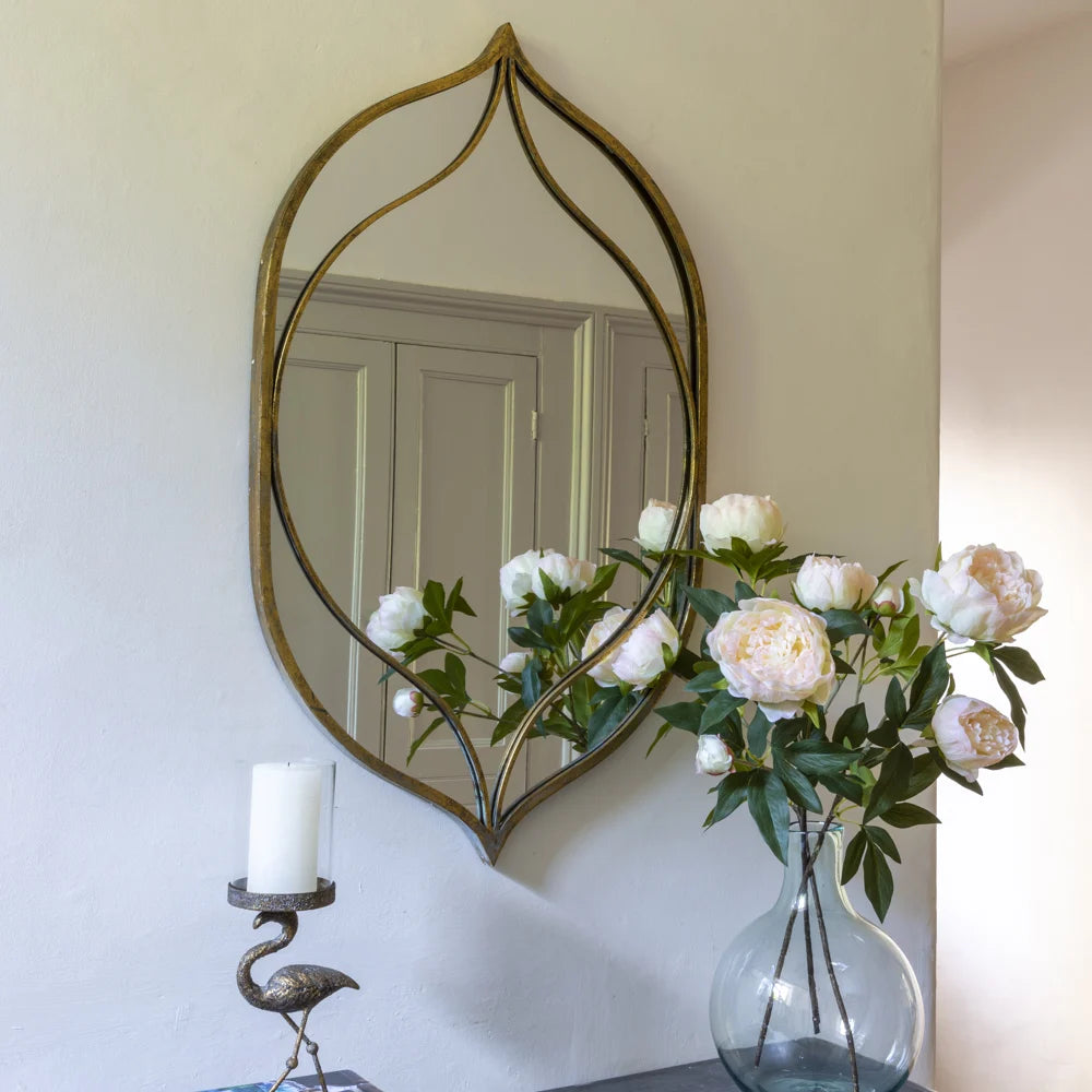 Elegant Antique Brass Moroccan Style Mirror - MQ21023 - Uneeka