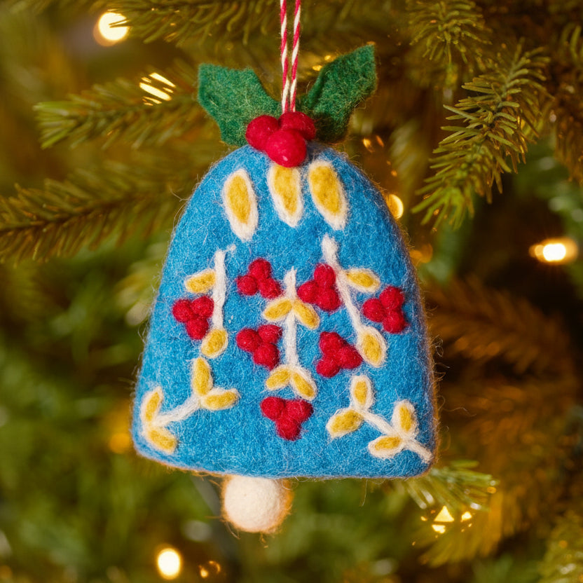 Embroidered Felt Bell Christmas Decoration - XM126 - Uneeka