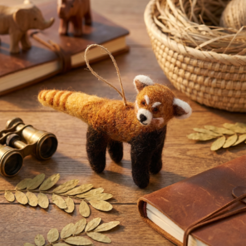 Felt Ronnie the Red Panda - Hanging Felt Decoration - Uneeka - SARDPNDA