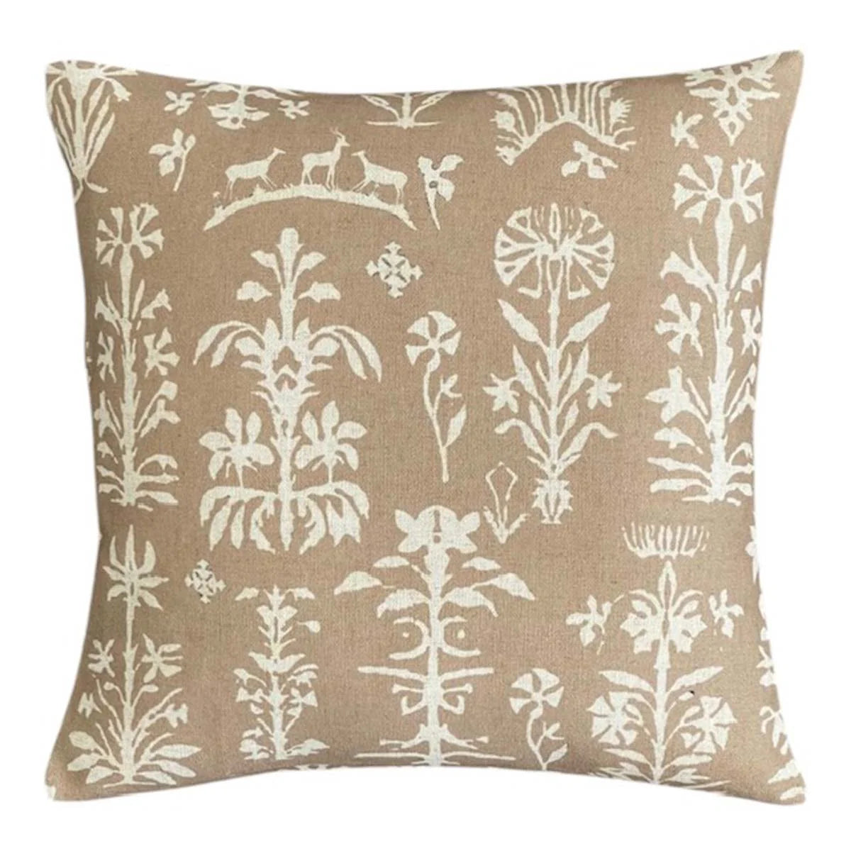 Flora & Fauna Patterned Cushion - Neutral - Uneeka