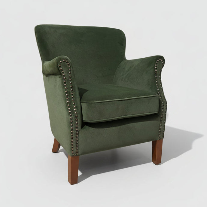 Viola Velvet Armchair - Forest Green - Uneeka