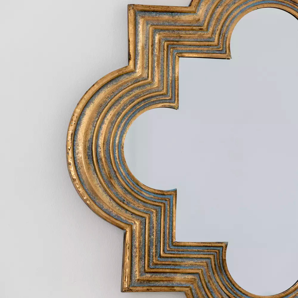 Gilded Clover Shape Antique Bronze Mirror - MQ25205 - Uneeka