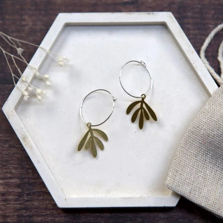Medium Brass Assorted Shape Hoop Earrings - MB023 - Uneeka