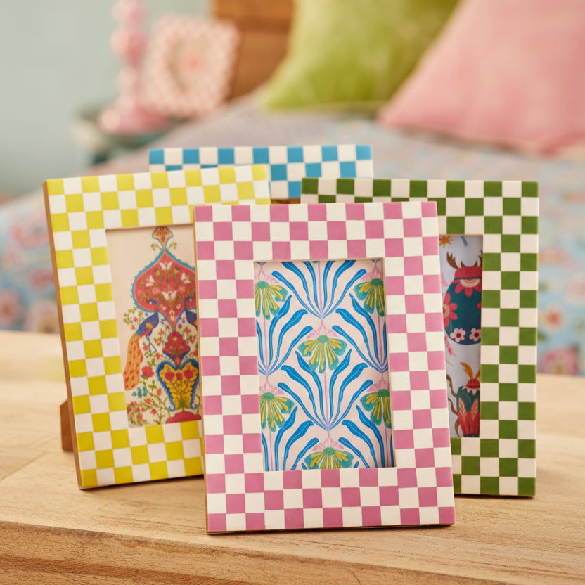 Bright Coloured Check Photo Frame - PF2 - Uneeka