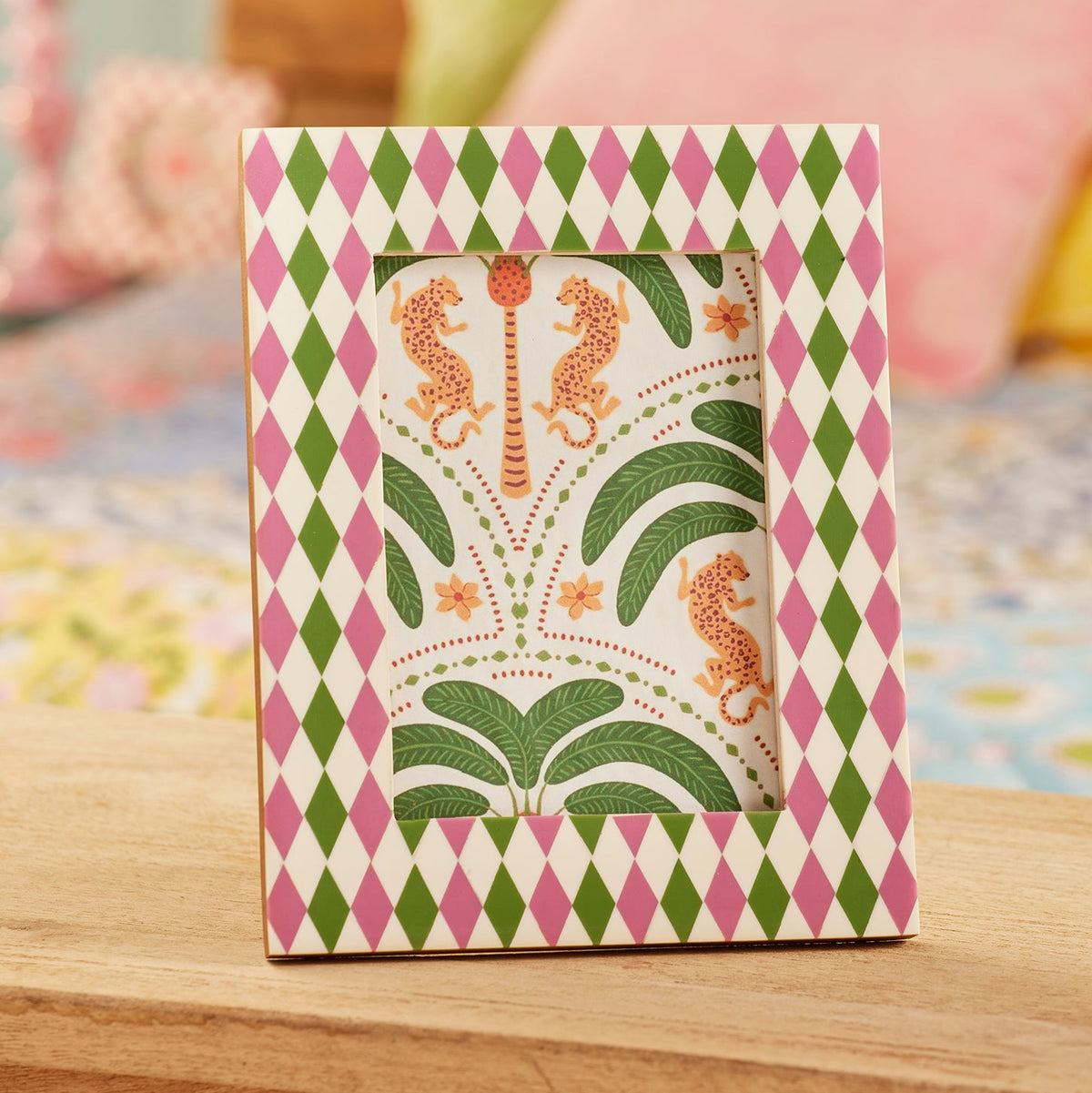 Pink & Green Harlequin Photo Frame - PF3 - Uneeka