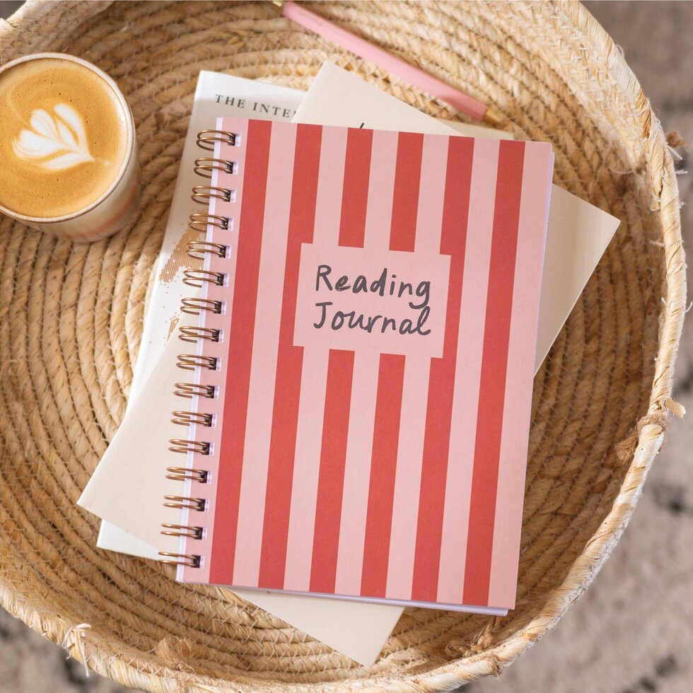 Striped A5 Hardback Reading Journal - TUE-JRN-READ-DCS-A5 - Uneeka