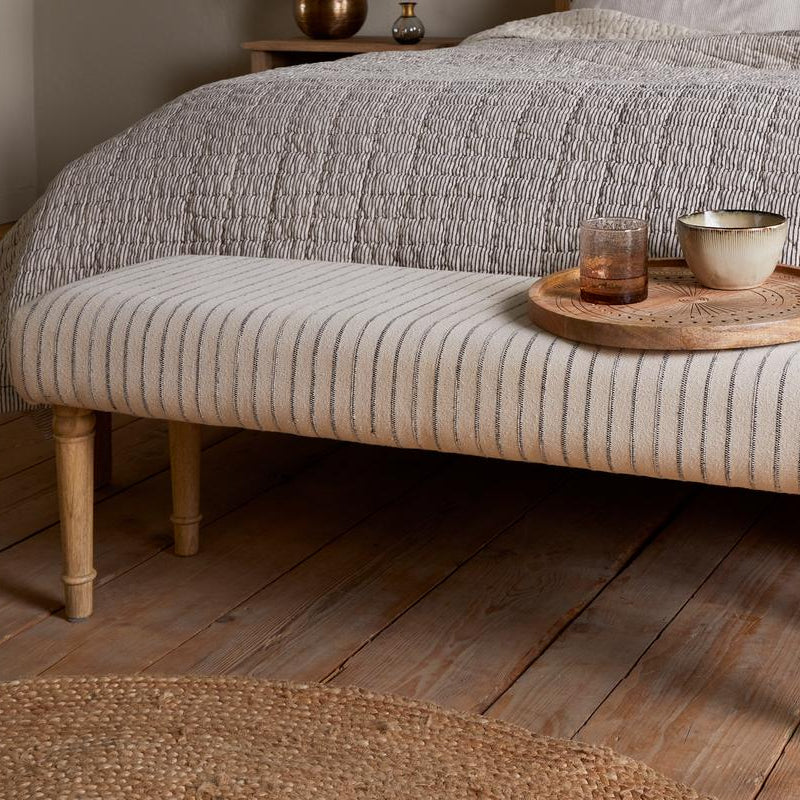 Nkuku Sanja Stripe Upholstered Bench - SB7301 - Uneeka