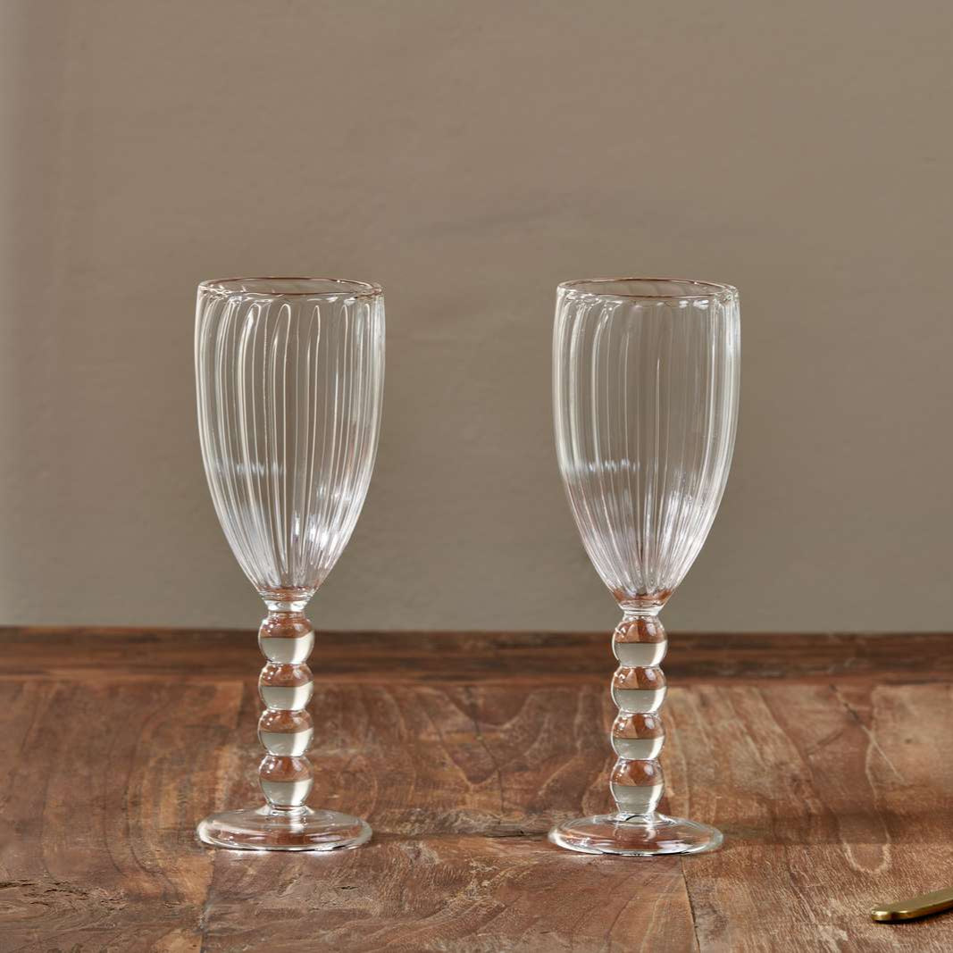 Nkuku Santosa Champagne Flute Glass - SC3601 - Uneeka