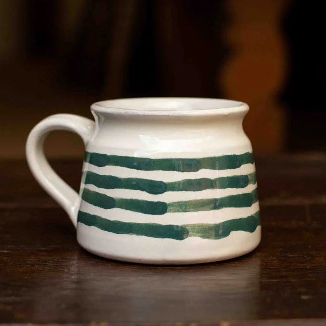Hand Thrown Green Pattern Mug - SH13 - Uneeka