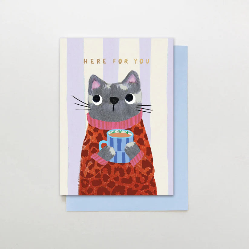 Here For You Cat Greetings Card - SR13 - Uneeka