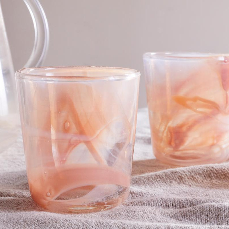Nkuku Shirali Apricot Marble Swirl Tumbler - ST5401 - Uneeka