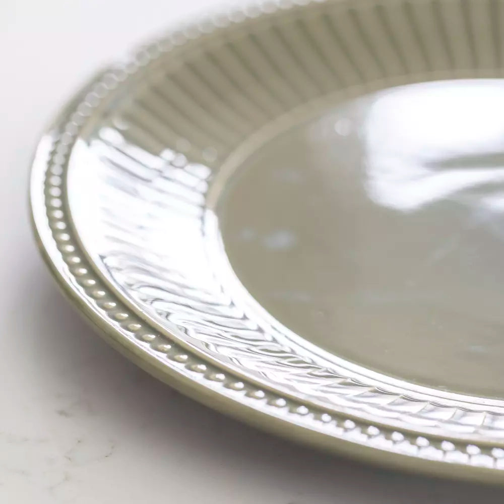 Green Patterned Edge Dinner Plate