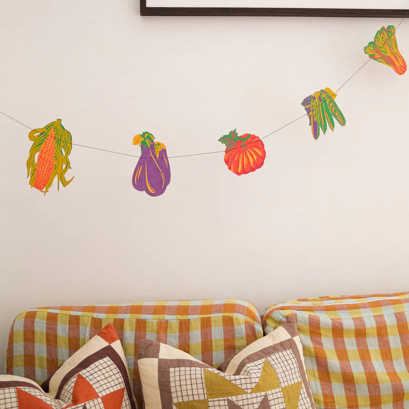 Screen Printed Vegetable Garland - East End Press - Uneeka