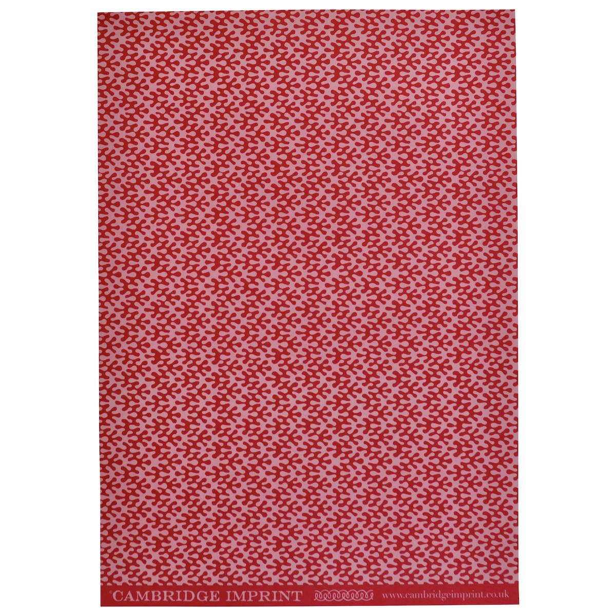 Red and pink patterned gift wrap with sea kelp inspired pattern - Uneeka - 50 x 70 cm