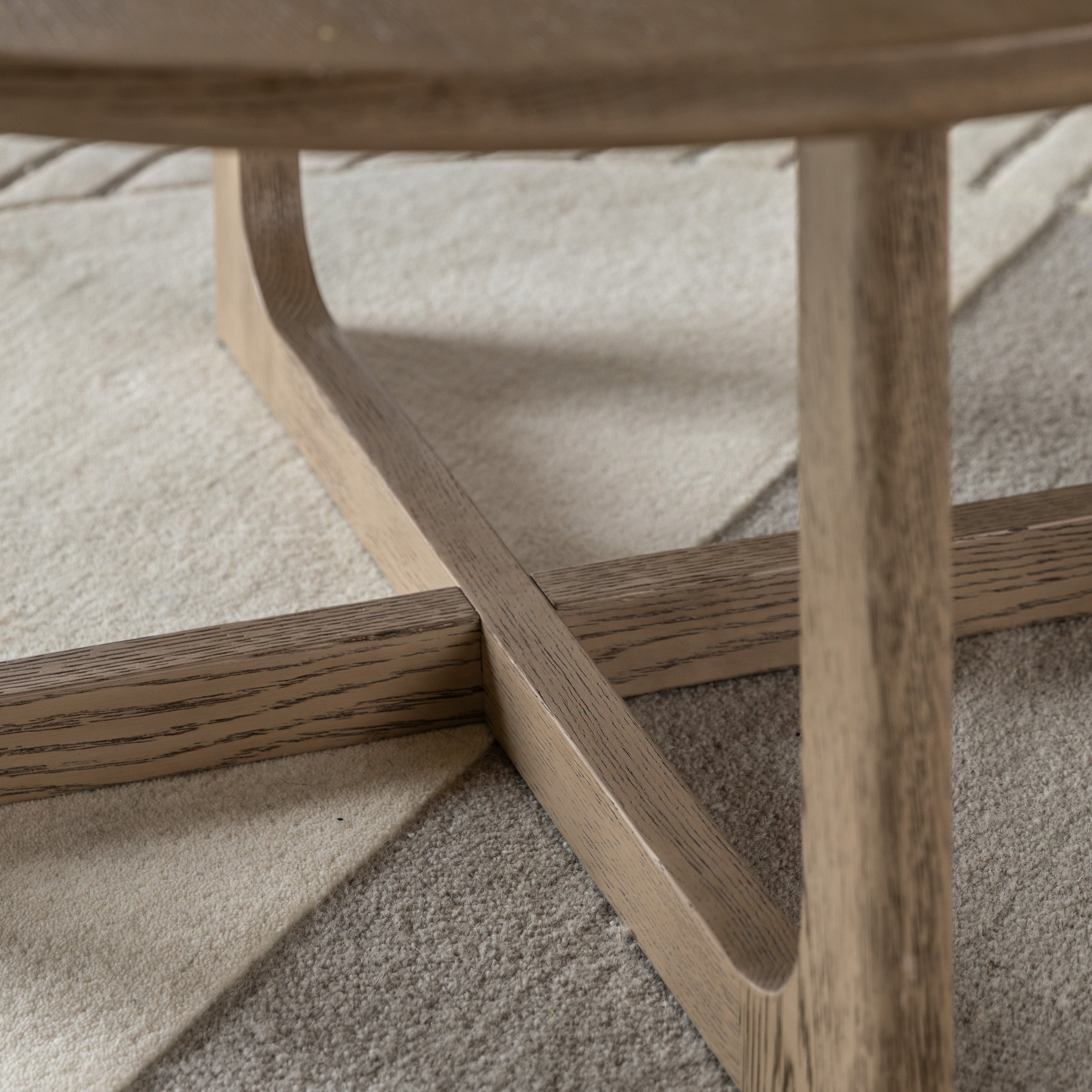 Smoked Oak Round Coffee Table - Uneeka