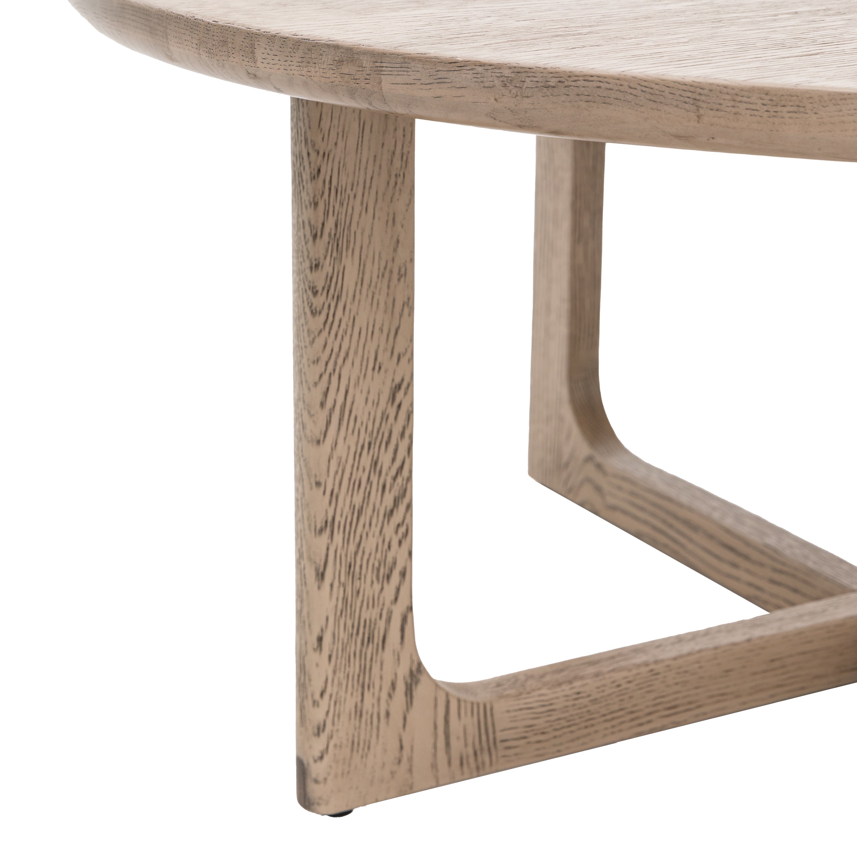 Smoked Oak Round Coffee Table - Uneeka