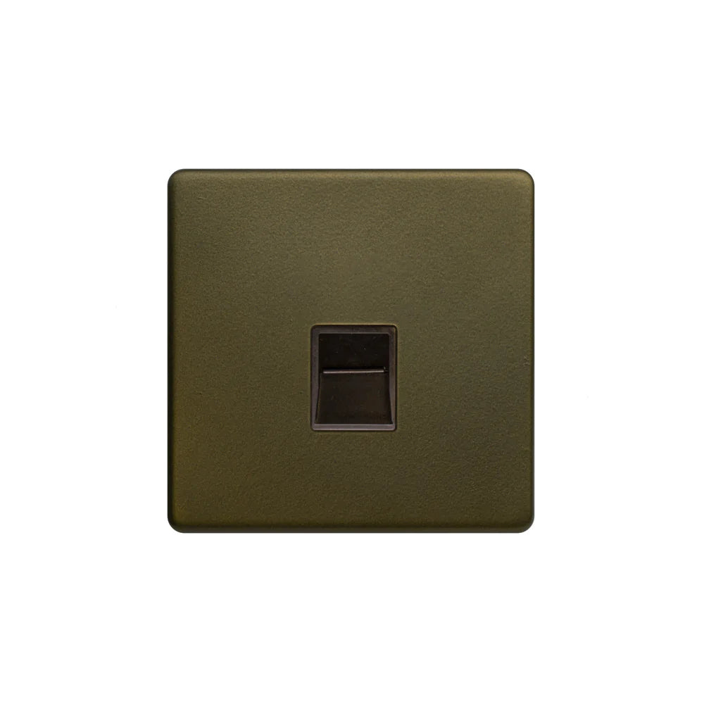 Soho Lighting 1 Gang BT Telephone Master Socket Bronze Screwless Finish Uneeka