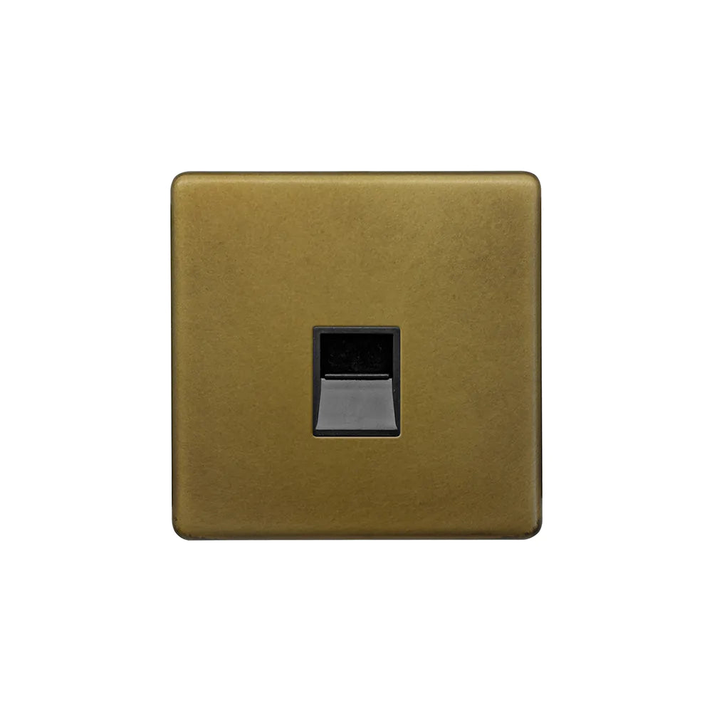 Soho Lighting 1 Gang BT Telephone Master Socket Old Brass Uneeka