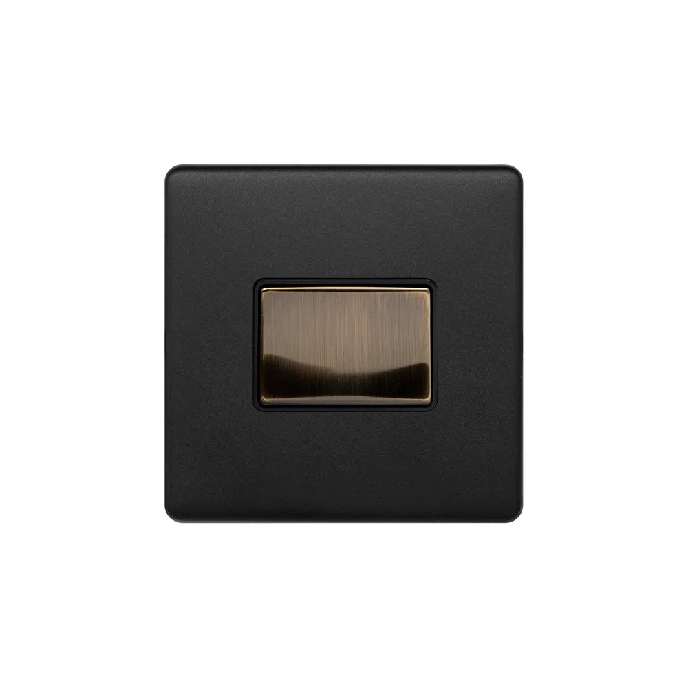 Soho Lighting Extractor Fan Isolator Switch Matt Black & Antique Brass Uneeka
