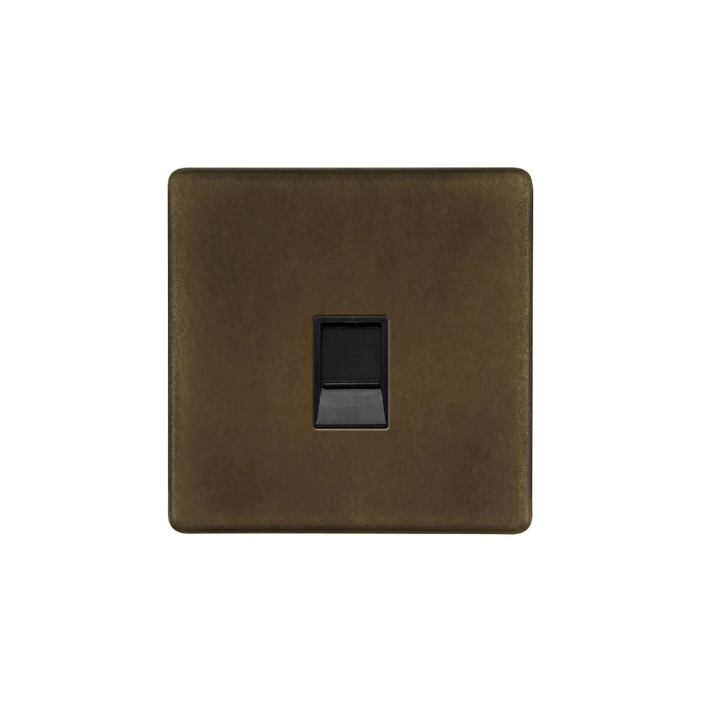 Soho Lighting 1 Gang Ethernet Cat5 Cat6 Data Socket Vintage Brass Uneeka