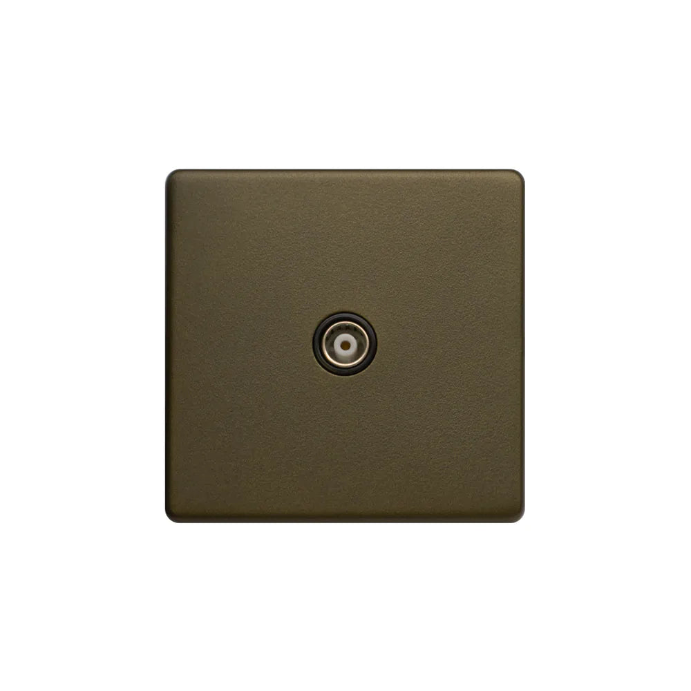 Soho Lighting 1 Gang TV Aerial / Satellite Socket Bronze Uneeka
